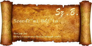 Szerémi Béla névjegykártya