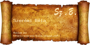 Szerémi Béla névjegykártya